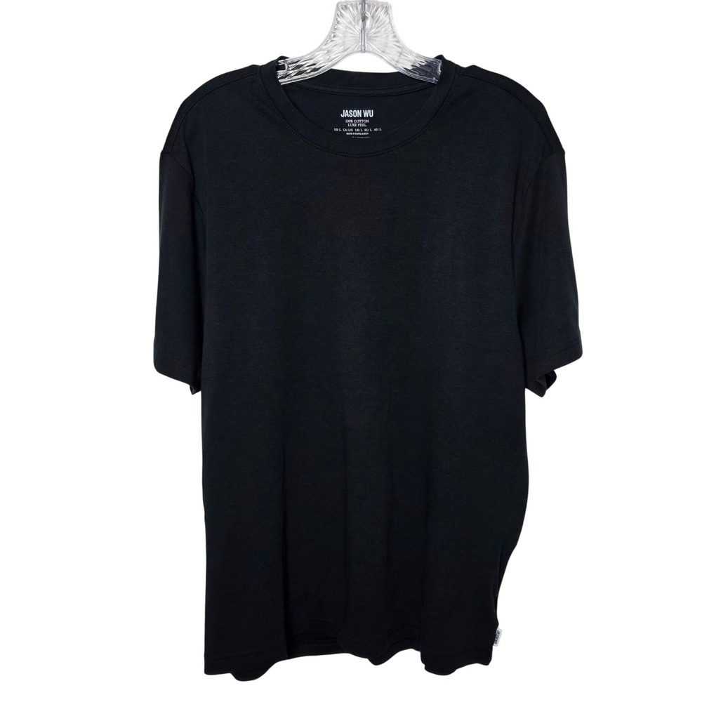Jason Wu Mens Luxe Feel 100% Cotton Crew Neck Short Sleeve T-Shirt Black Size L
